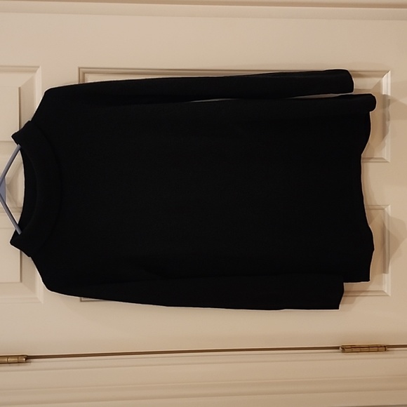 Talbots Sweaters - Talbots black pure cashmere tunic cowl neck sweater with side slits, EUC medium.